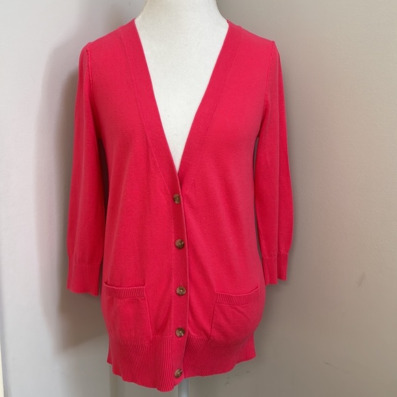 Mossimo Supply Co. Women Button Down Sweater/Cardigan with Front Pockets, Pink - Picture 9 of 13